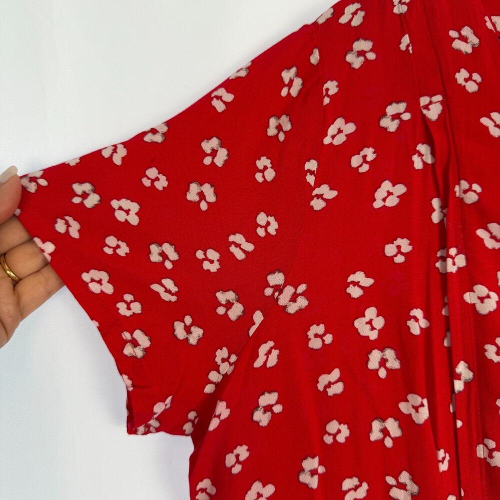 SERAPHINE Nursing Blouse Top Red White Polka Dot Size 14 New Mom Maternity - Picture 10 of 13